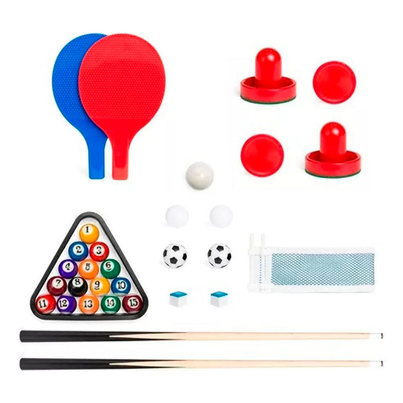 Mesa Multijuegos 4 En 1 Futbolito, Billar, Ping Pong Y Hockey