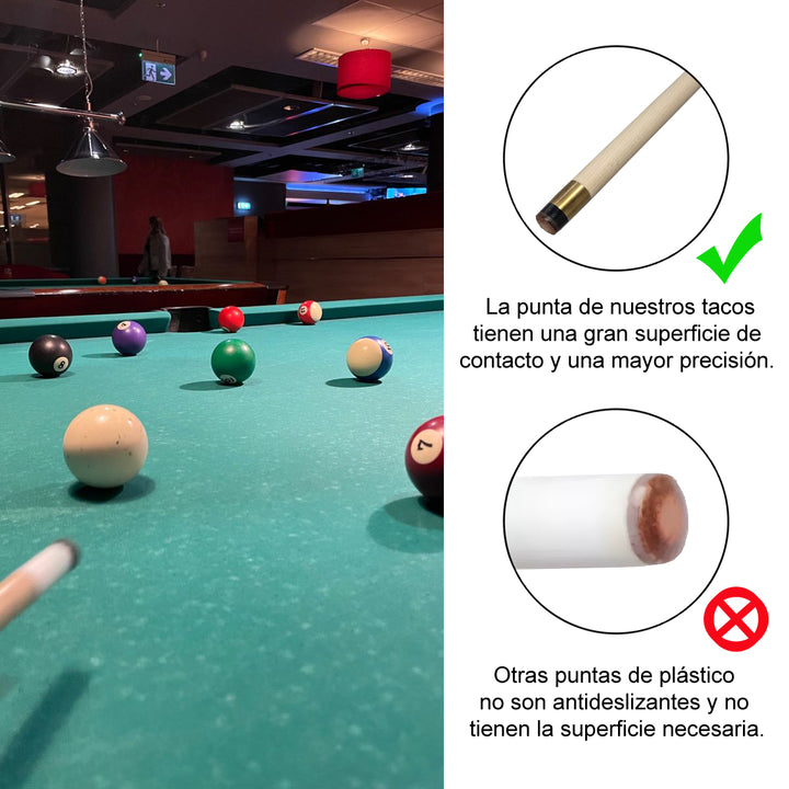 Taco De Billar Desarmable Negro con Plateado+ Guante De Regalo